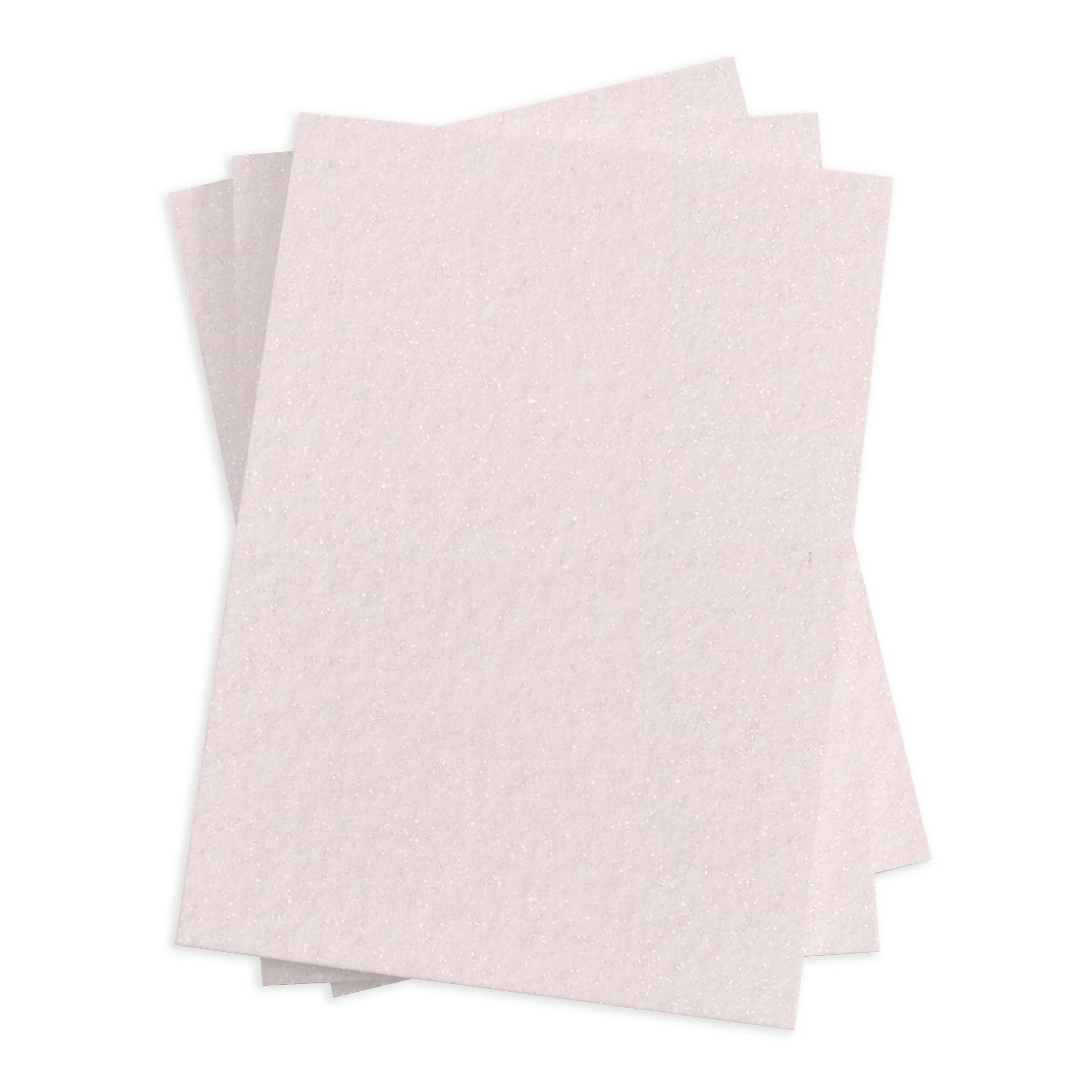 Pale Pink Metallic Felt Flat Card - A7.5 Gmund Moonlight Blush Glance 5 3/8 x 7 1/4 131C