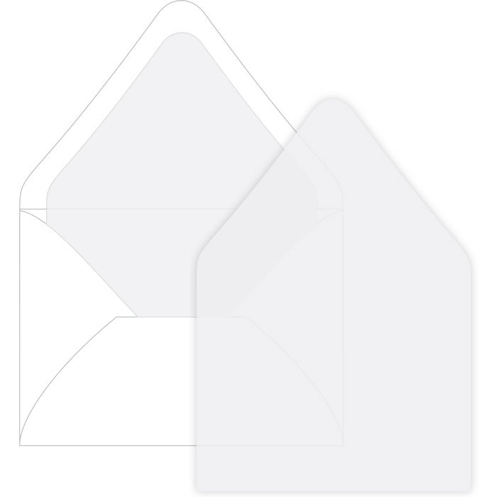 White Translucent Vellum Euro Flap Envelope Liner - A1 Gmund Transparent