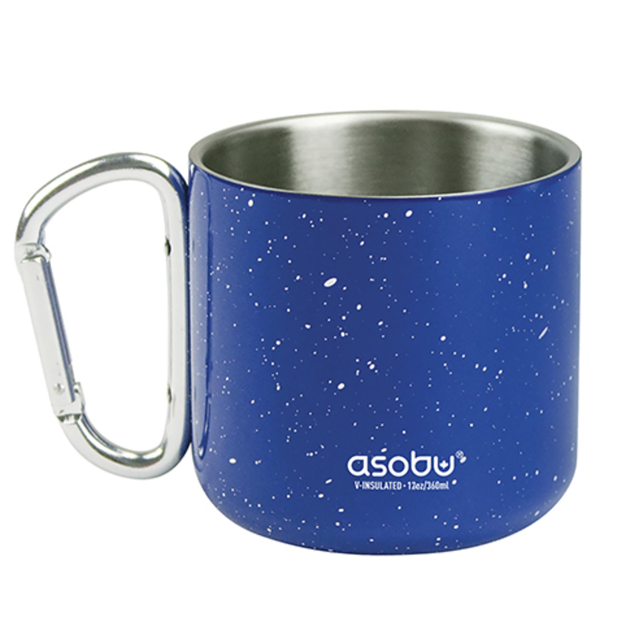 Blue 12 oz. Personalized Camp Mug with Carabiner Handle