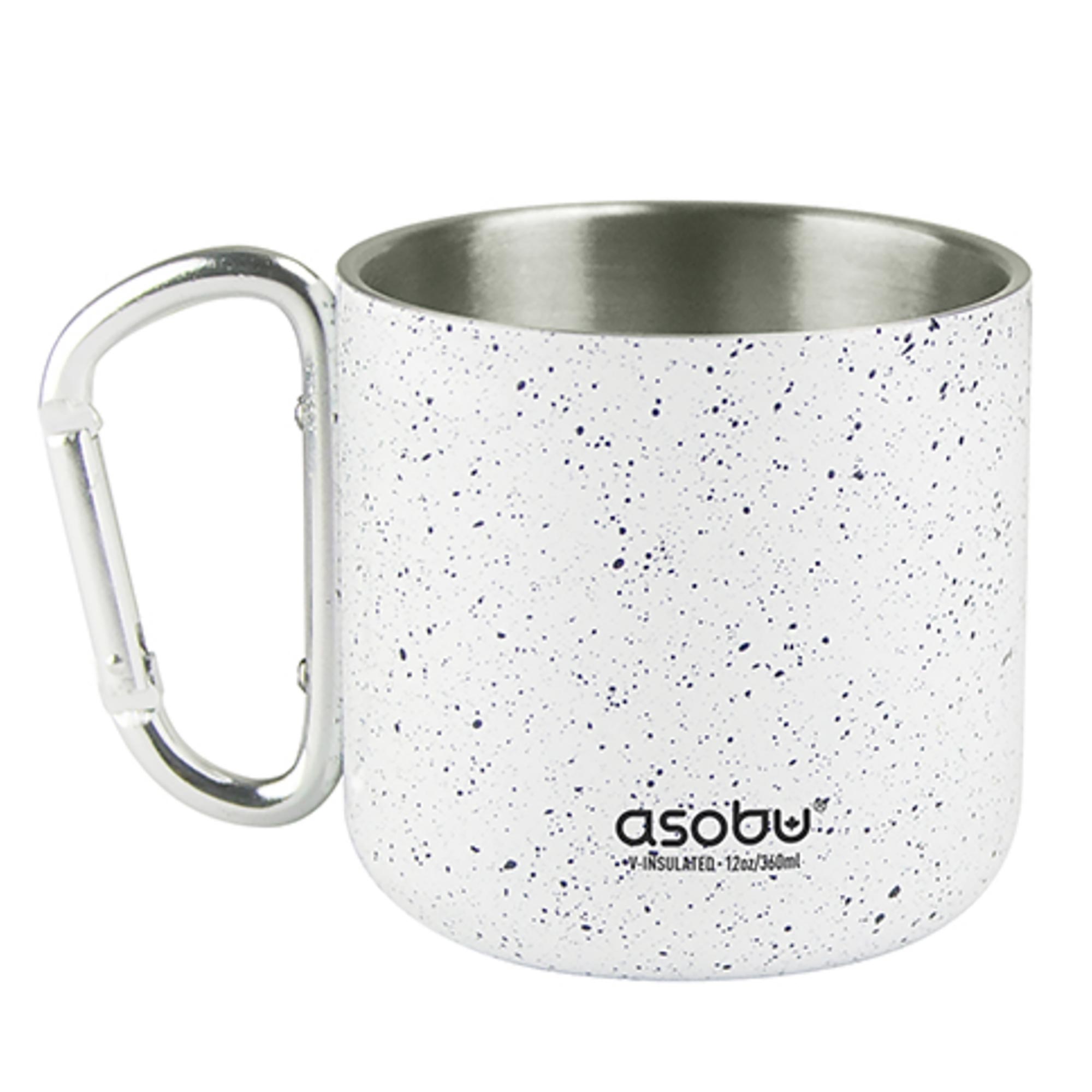 White 12 oz. Personalized Camp Mug with Carabiner Handle