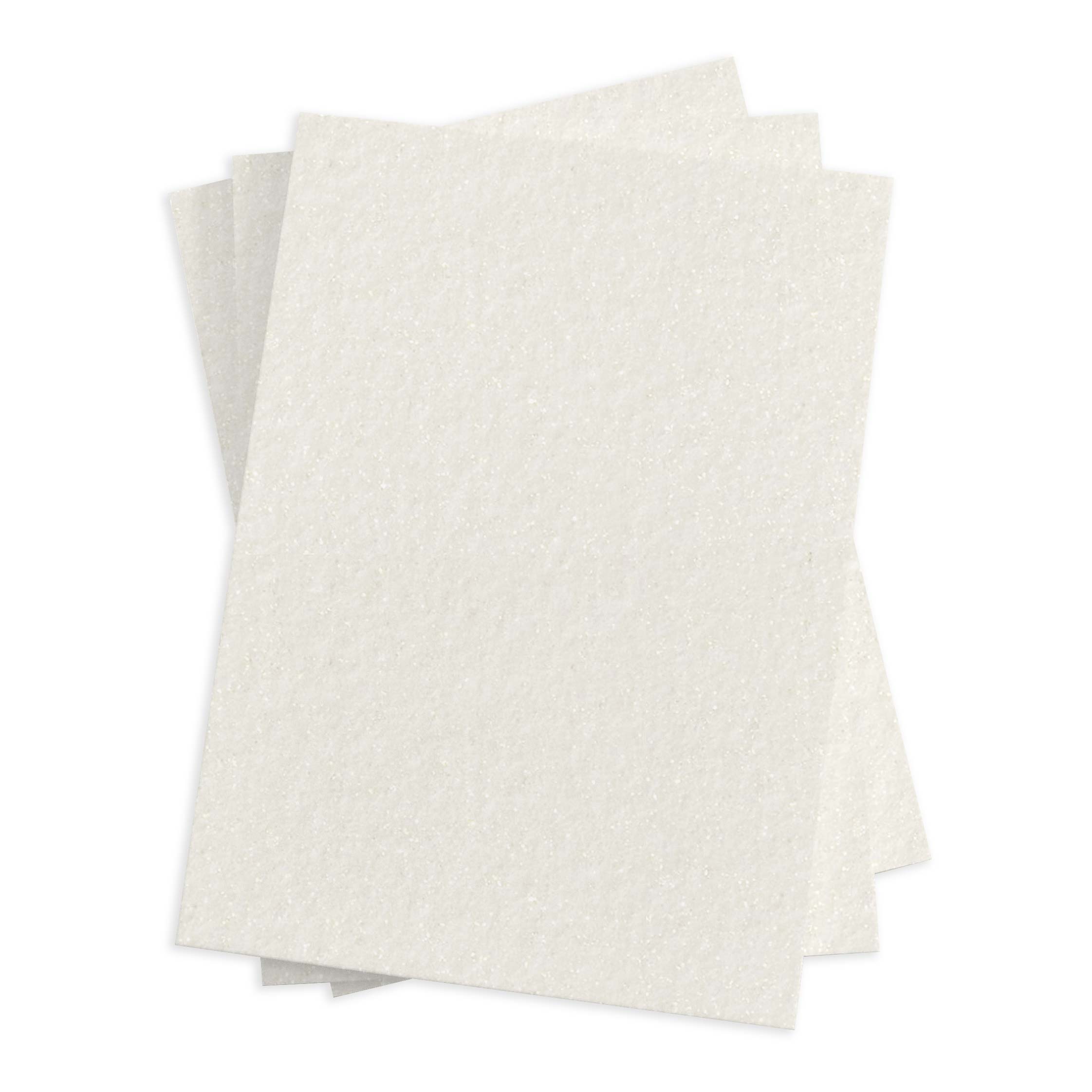 Soft White Metallic Felt Flat Card - A7.5 Gmund Moonlight Creme Glance 5 3/8 x 7 1/4 131C