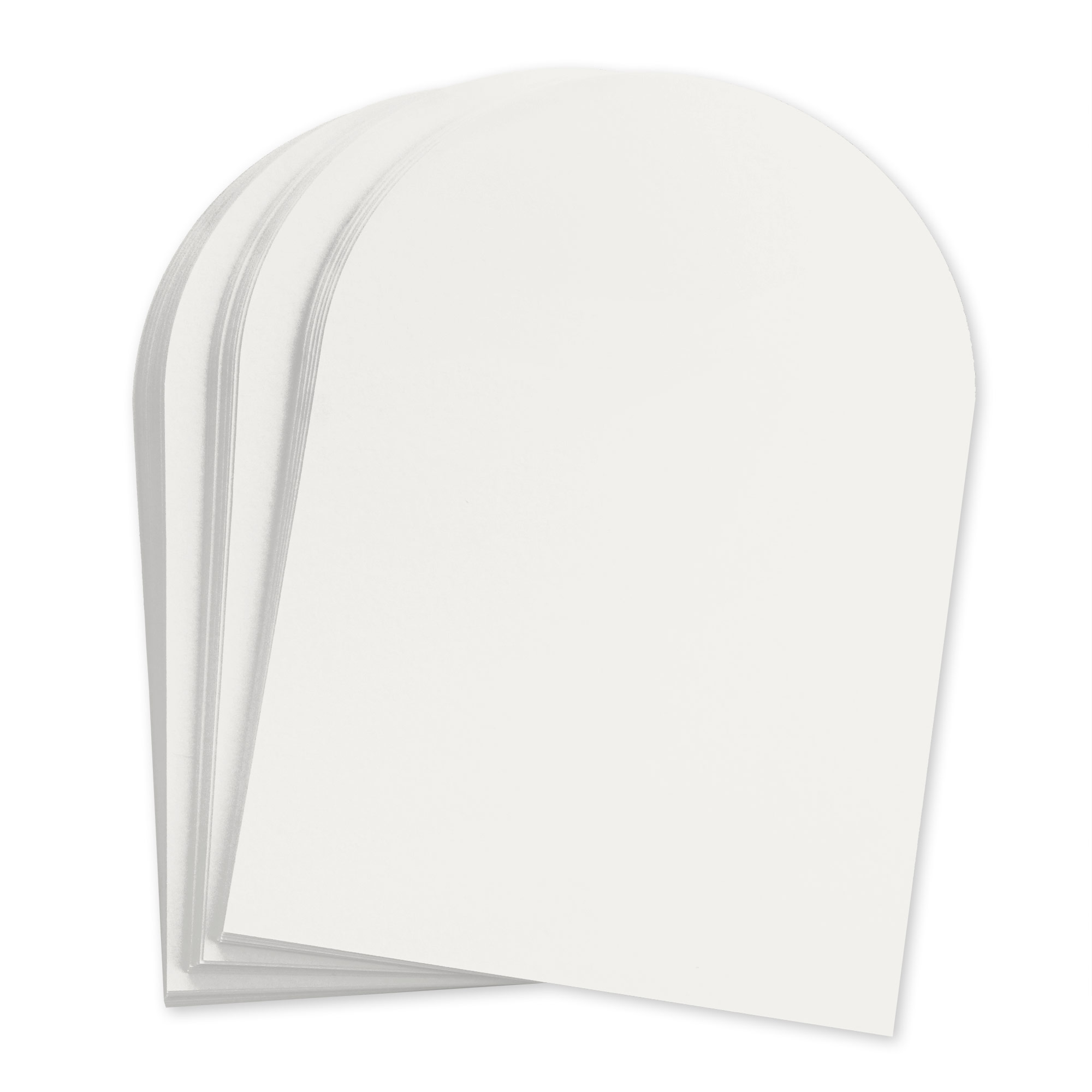 Cotton Wedding White Arch Shaped Card - A2 4 1/4 x 5 1/2 111C