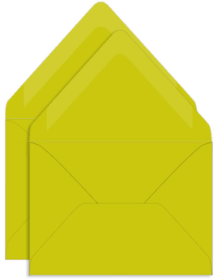 Chartreuse Double Envelopes - A7 Gmund Colors Matt 5 1/4 x 7 1/4