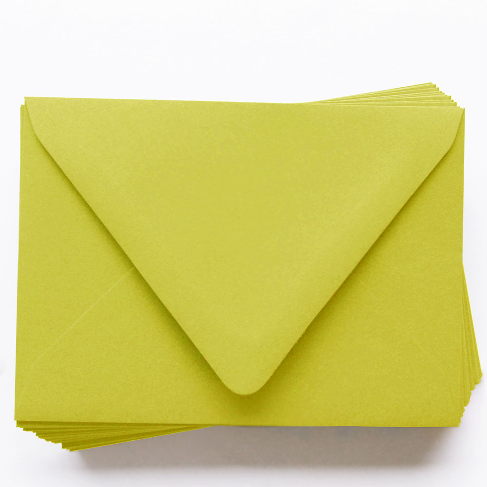 Chartreuse Envelopes - A7.5 Gmund Colors Matt 5 1/2 x 7 1/2 Euro Flap 68T
