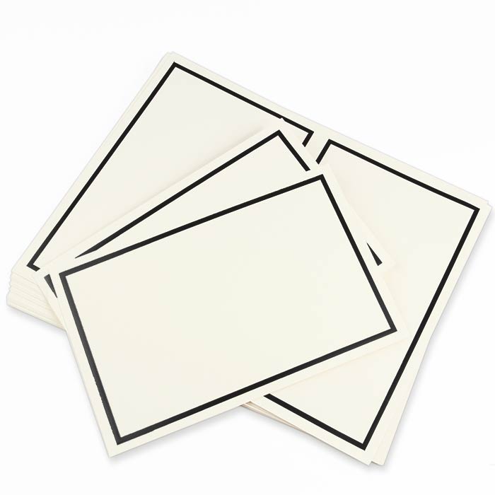 LCI Ecru Black 2up Printable Card - A9 (5 1/2 x 8 1/2) Foil Border, 65lb Cover