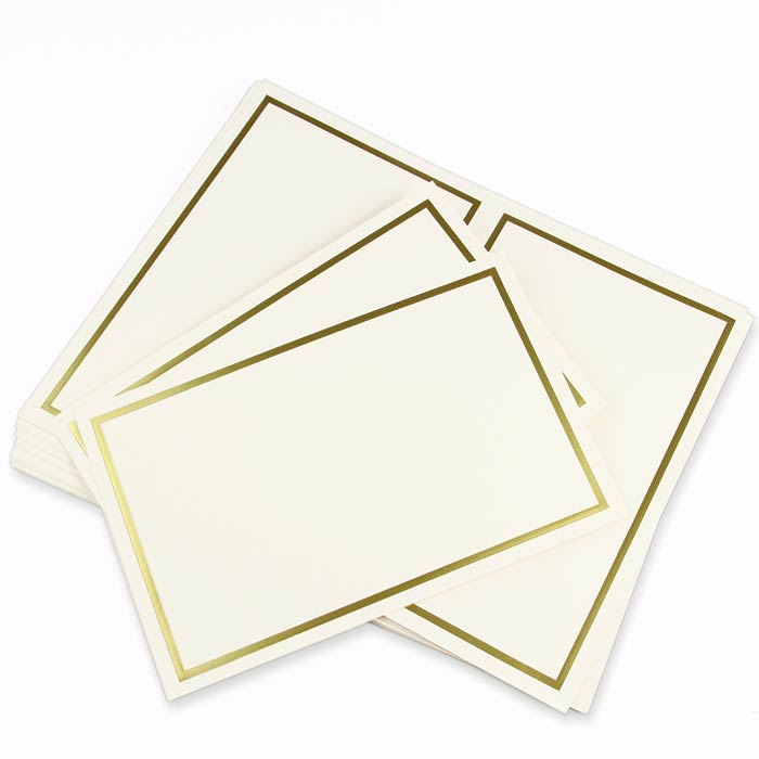 LCI Ecru Gold 2up Printable Card - A9 (5 1/2 x 8 1/2) Foil Border, 65lb Cover