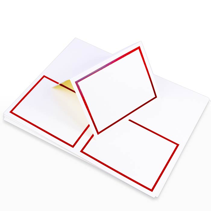 LCI White Red 2up Printable Card - A2 (4 1/4 x 5 1/2) Foil Border, 65lb Cover
