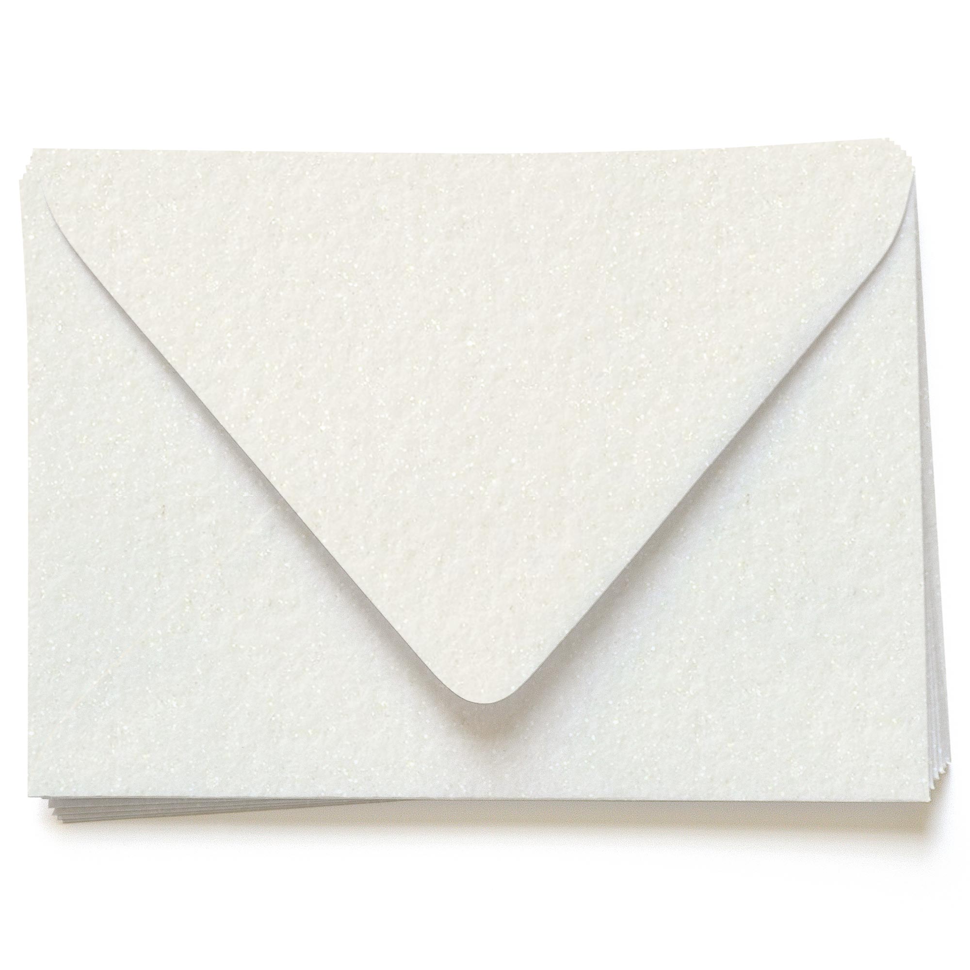 Creme Glance Envelopes - A2 Gmund Moonlight Metallic Felt 4 3/8 x 5 3/4 Euro Flap 84T
