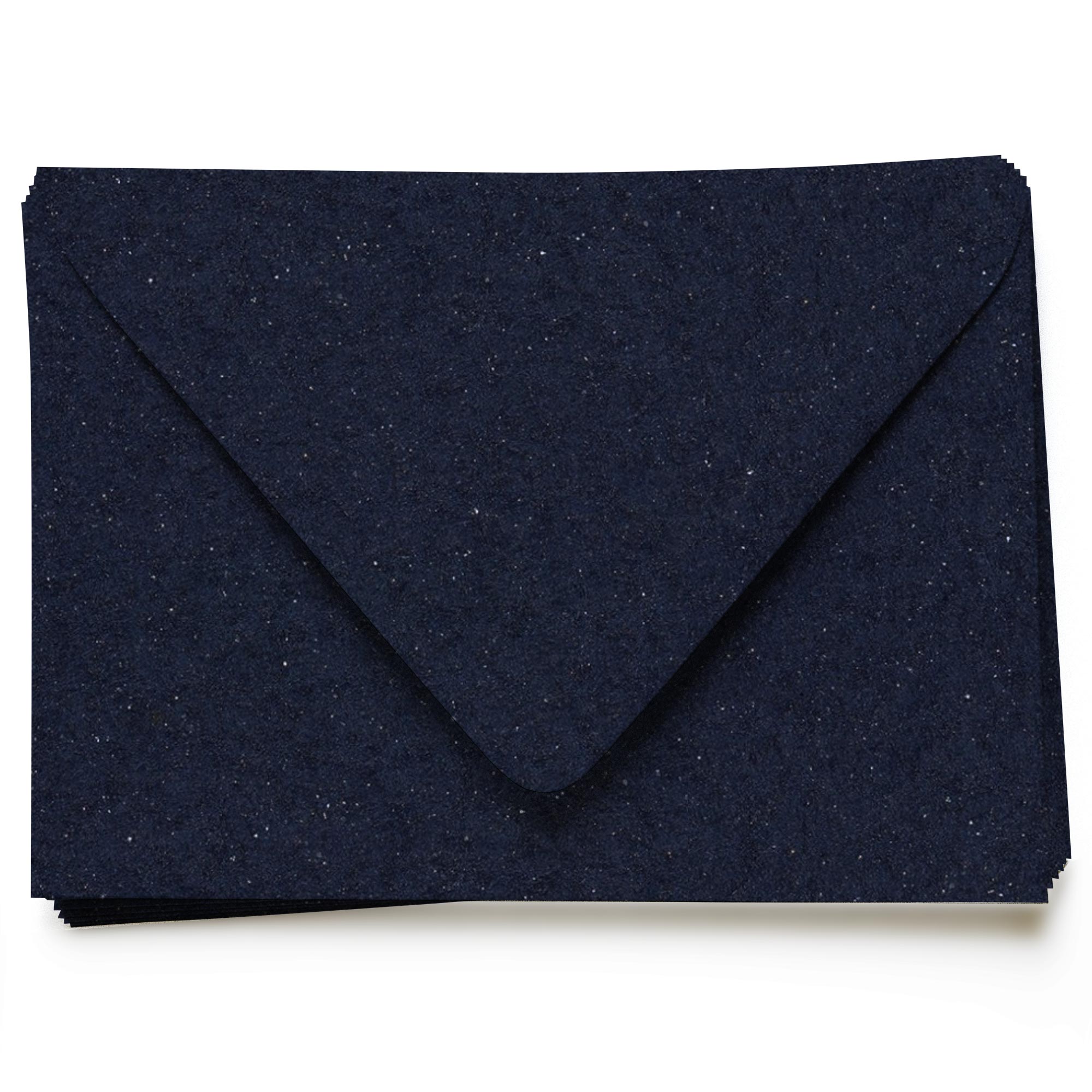 Night Glance Envelopes - A7 Gmund Moonlight Metallic Felt 5 1/4 x 7 1/4 Euro Flap 84T