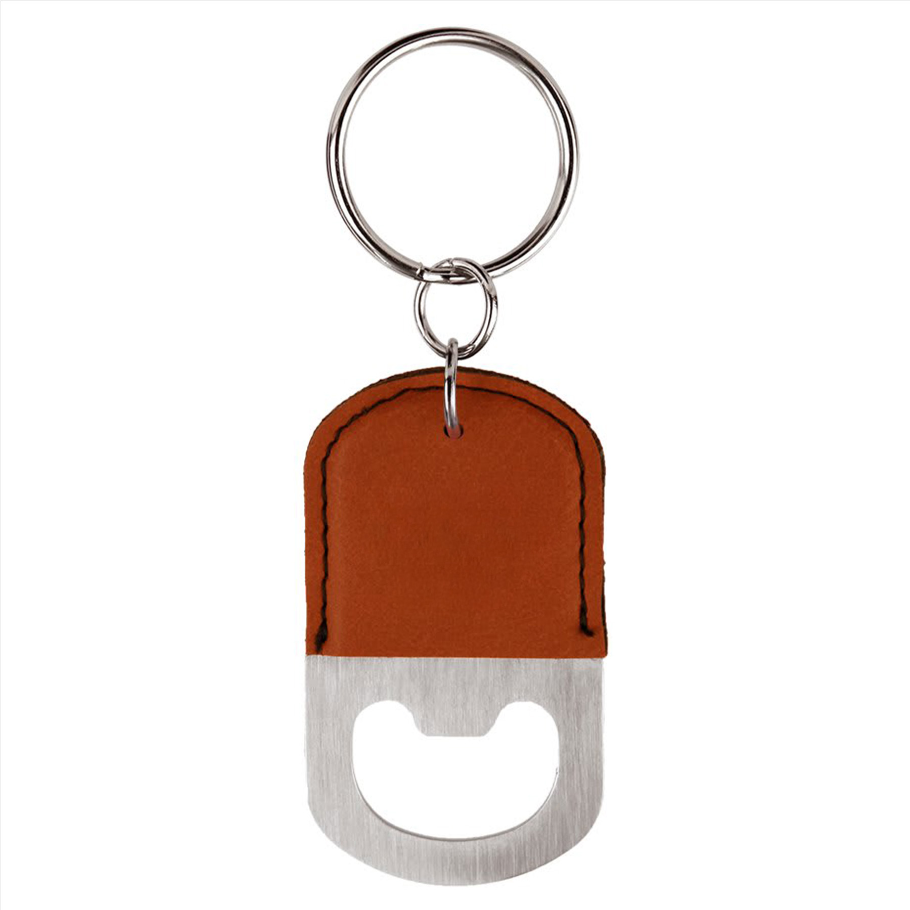 Rawhide Personalized Leather Bottle Opener Keychain