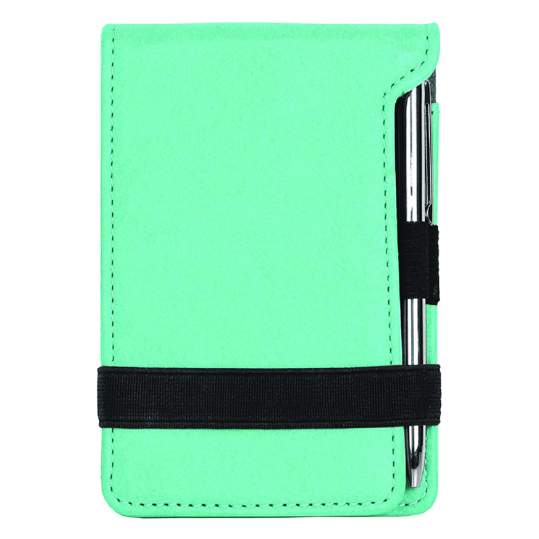 Teal Personalized Leather Notepad & Pen Set, 3 1/4" x 4 3/4"