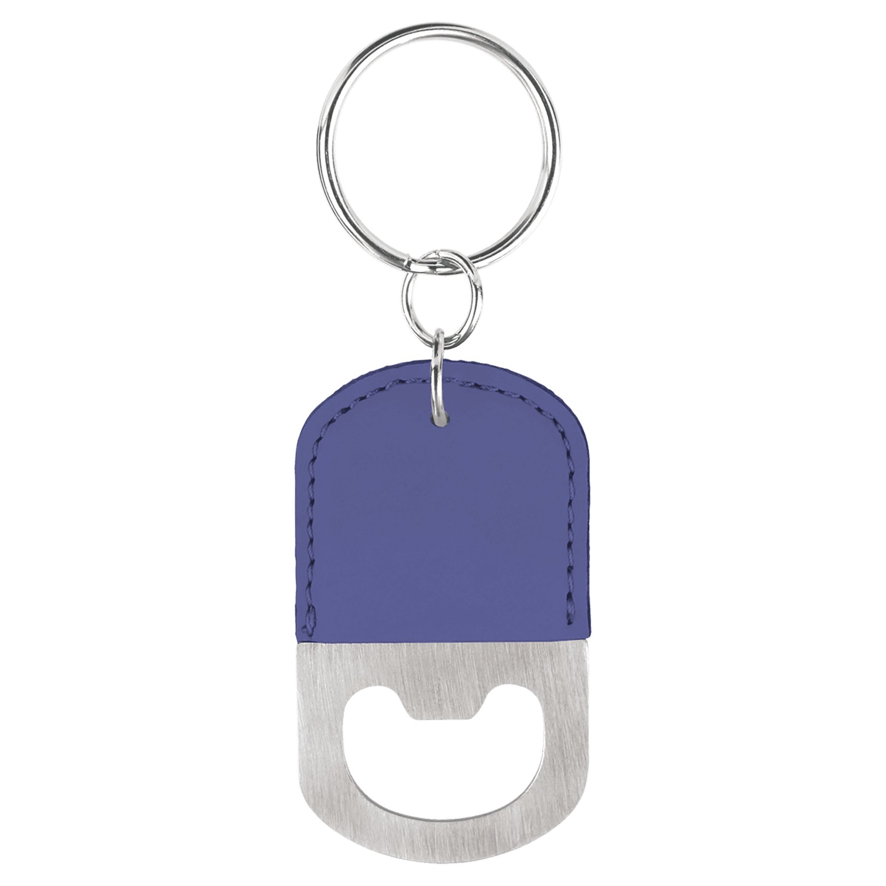 Purple Personalized Leather Bottle Opener Keychain