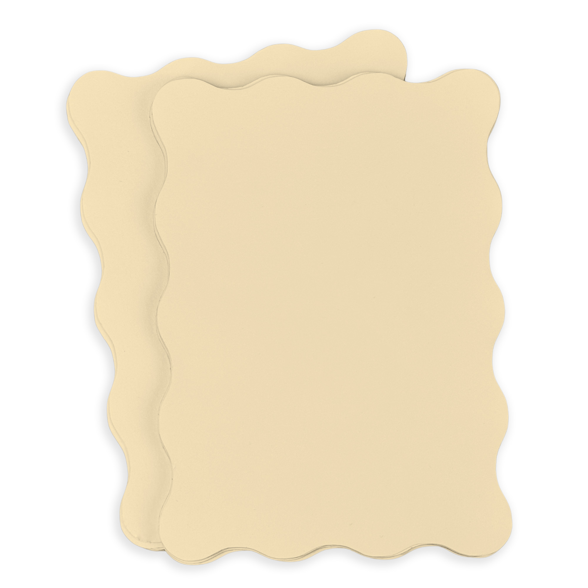Antique Ivory Wavy Edge Invitation Card - A2 Gmund Colors Matt 4 1/4 x 5 1/2 111C