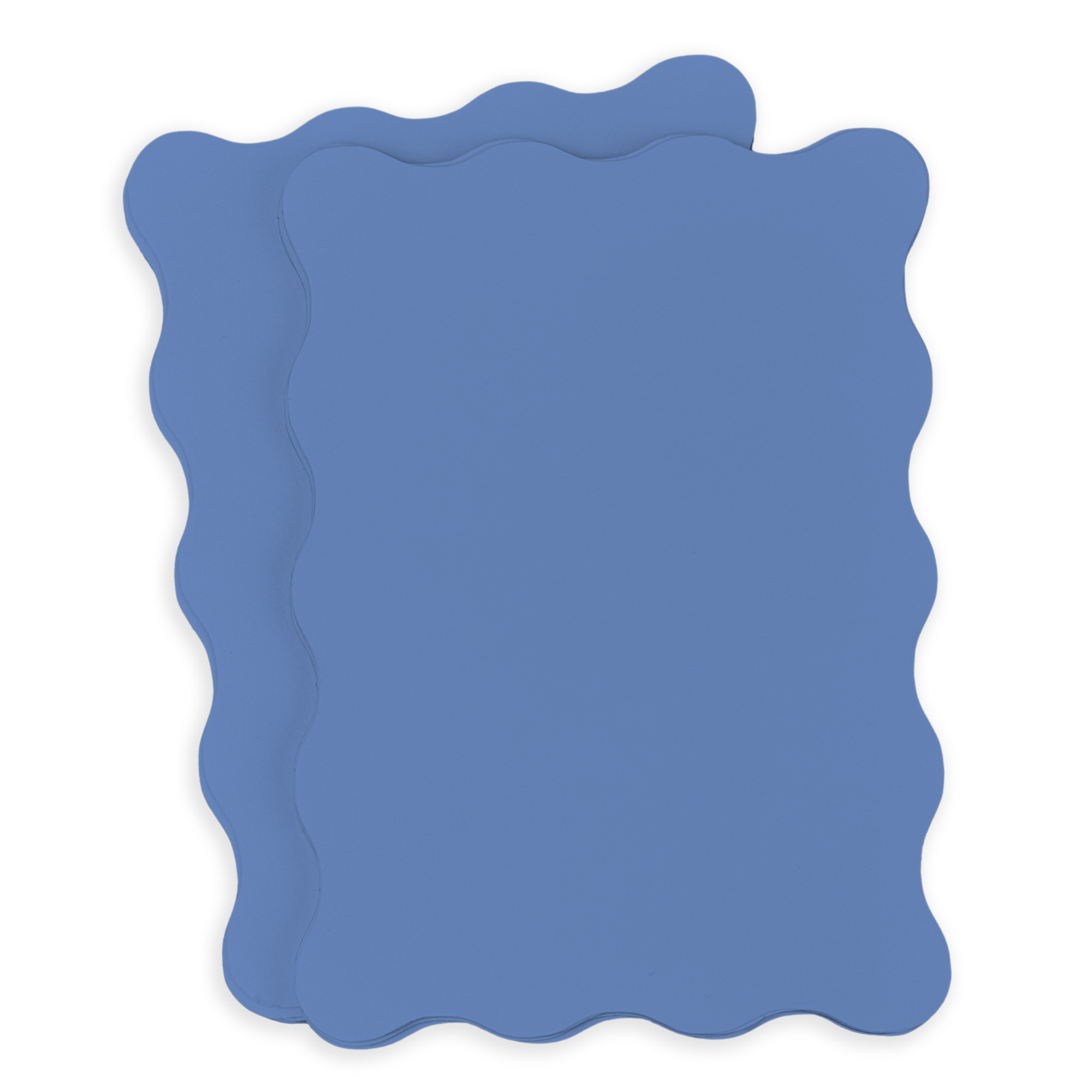 Cornflower Blue Wavy Edge Invitation Card - A2 Gmund Colors Matt 4 1/4 x 5 1/2 111C