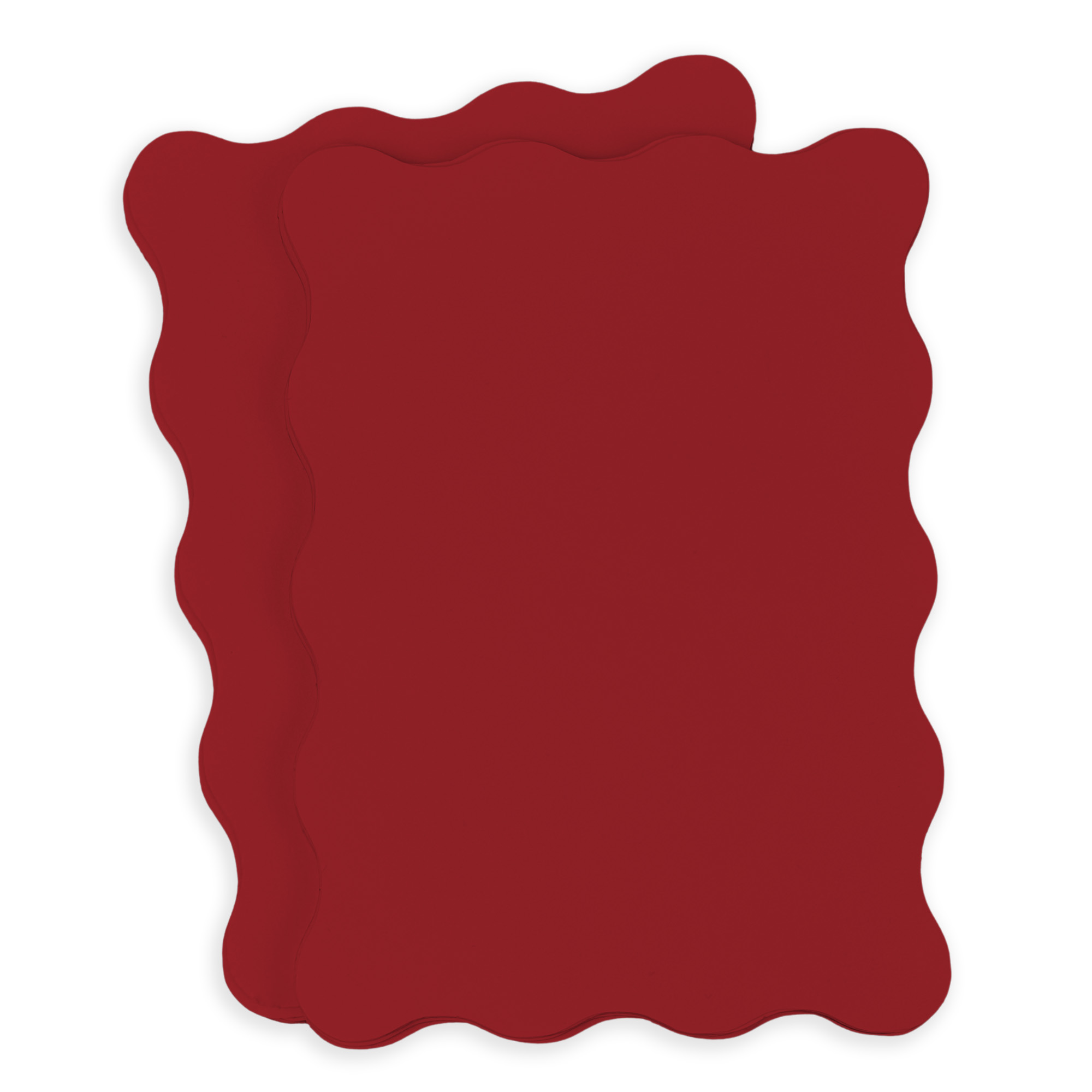 Deep Red Wavy Edge Invitation Card - A2 Gmund Colors Matt 4 1/4 x 5 1/2 111C