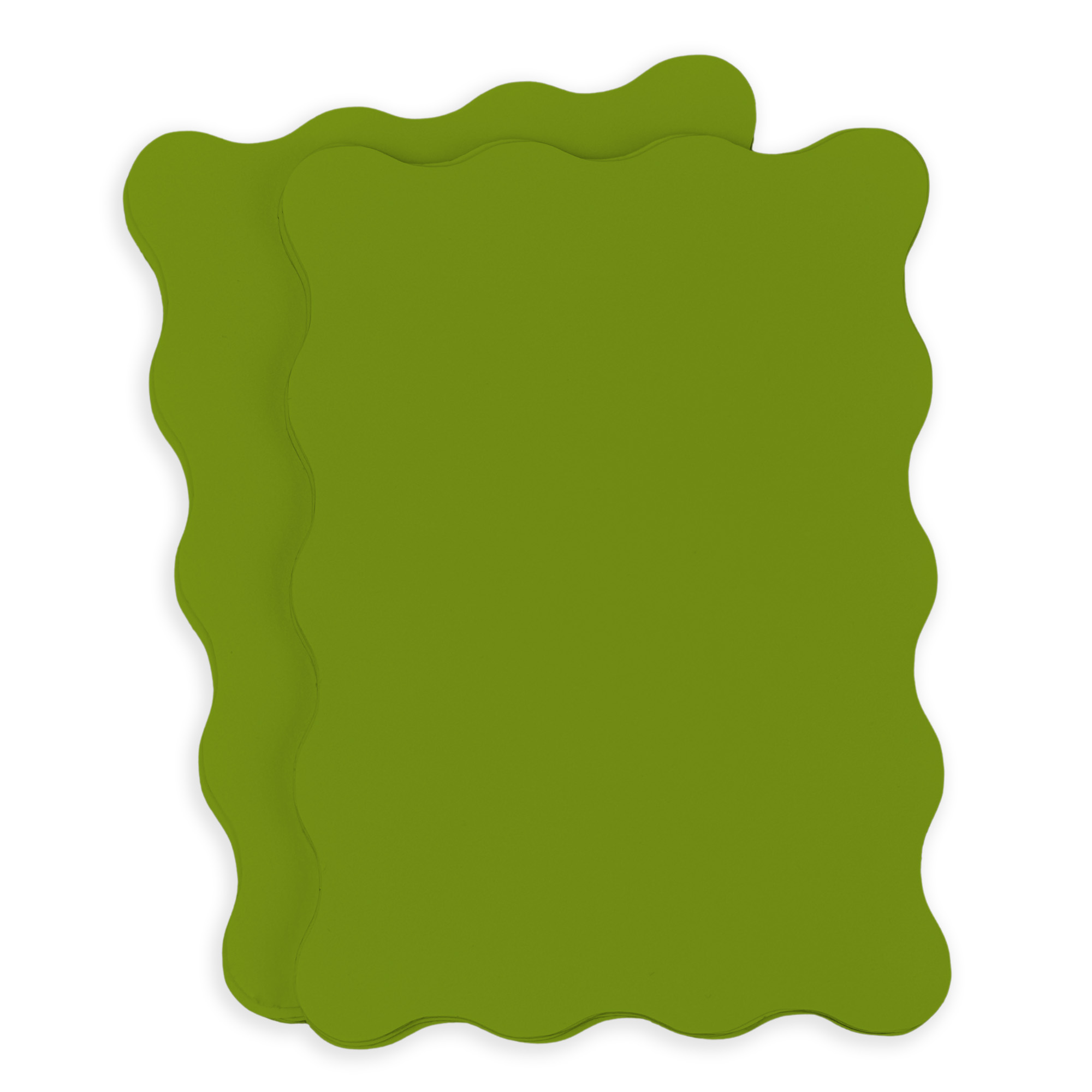 Grass Green Wavy Edge Invitation Card - A2 Gmund Colors Matt 4 1/4 x 5 1/2 111C