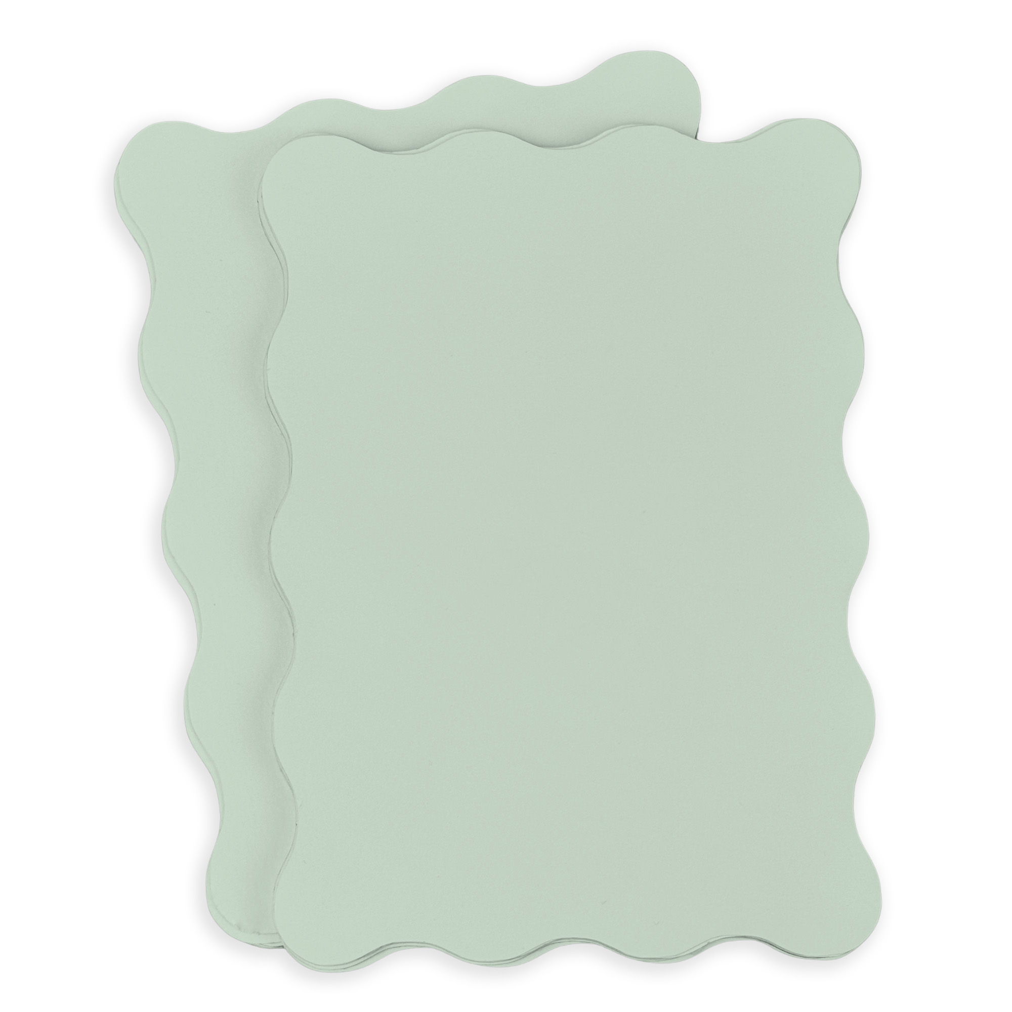 Pale Teal Wavy Edge Invitation Card - A2 Gmund Colors Matt 4 1/4 x 5 1/2 111C