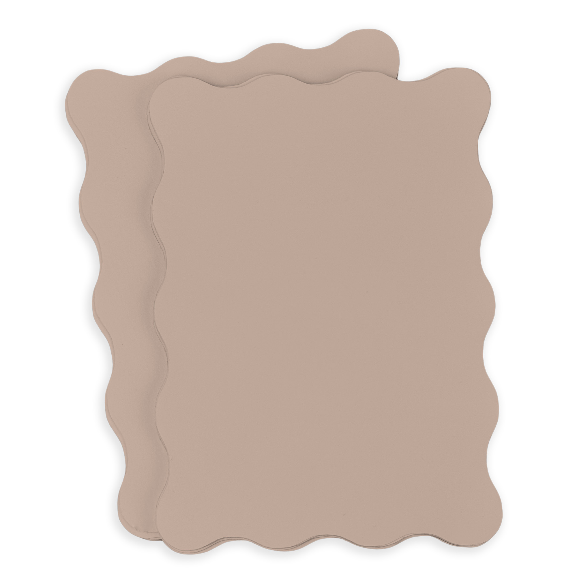 Sandy Beige Wavy Edge Invitation Card - A7 Gmund Colors Matt 5 x 7 111C
