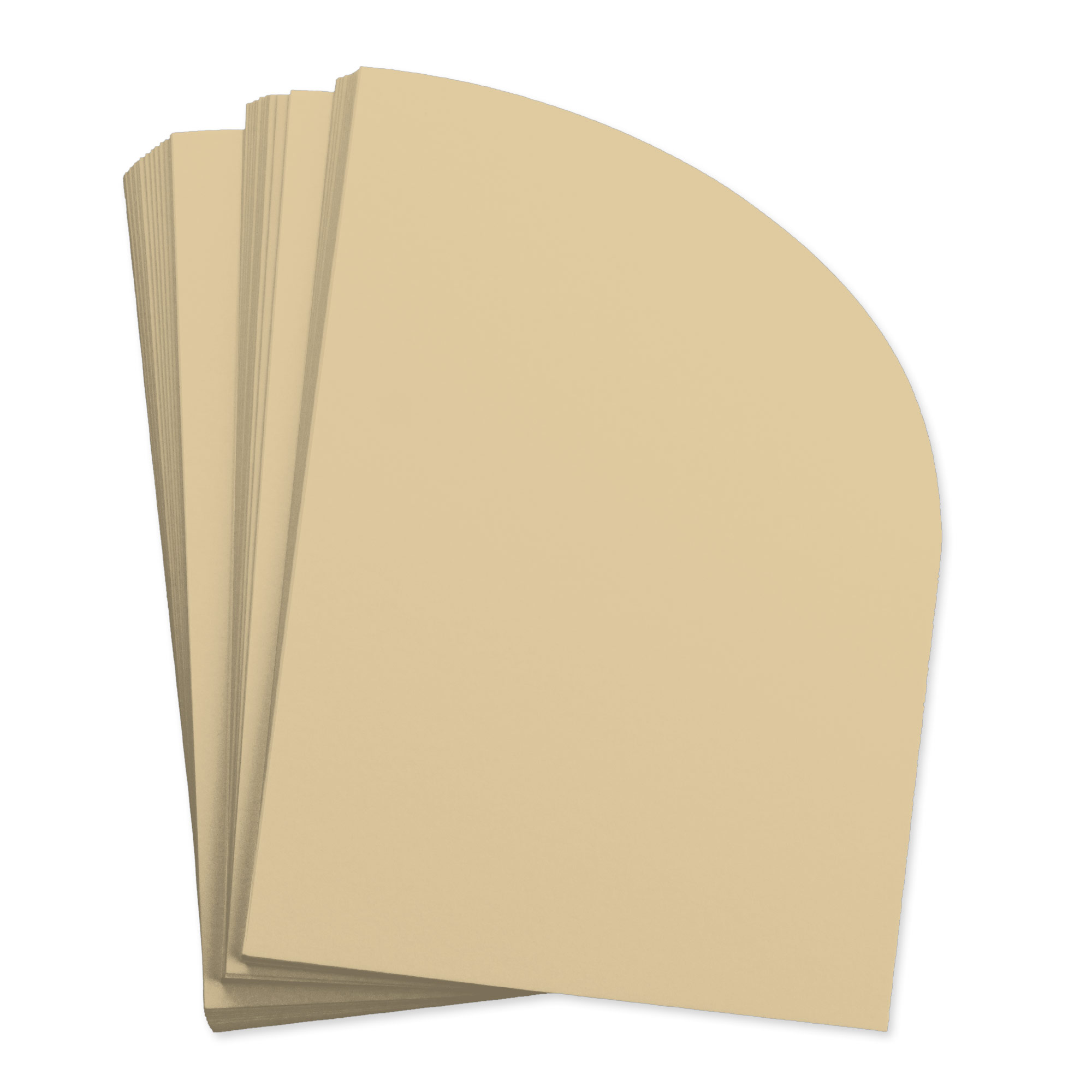 Wheat Tan Half Arch Shaped Card - A2 Gmund Colors Matt 4 1/4 x 5 1/2 111C