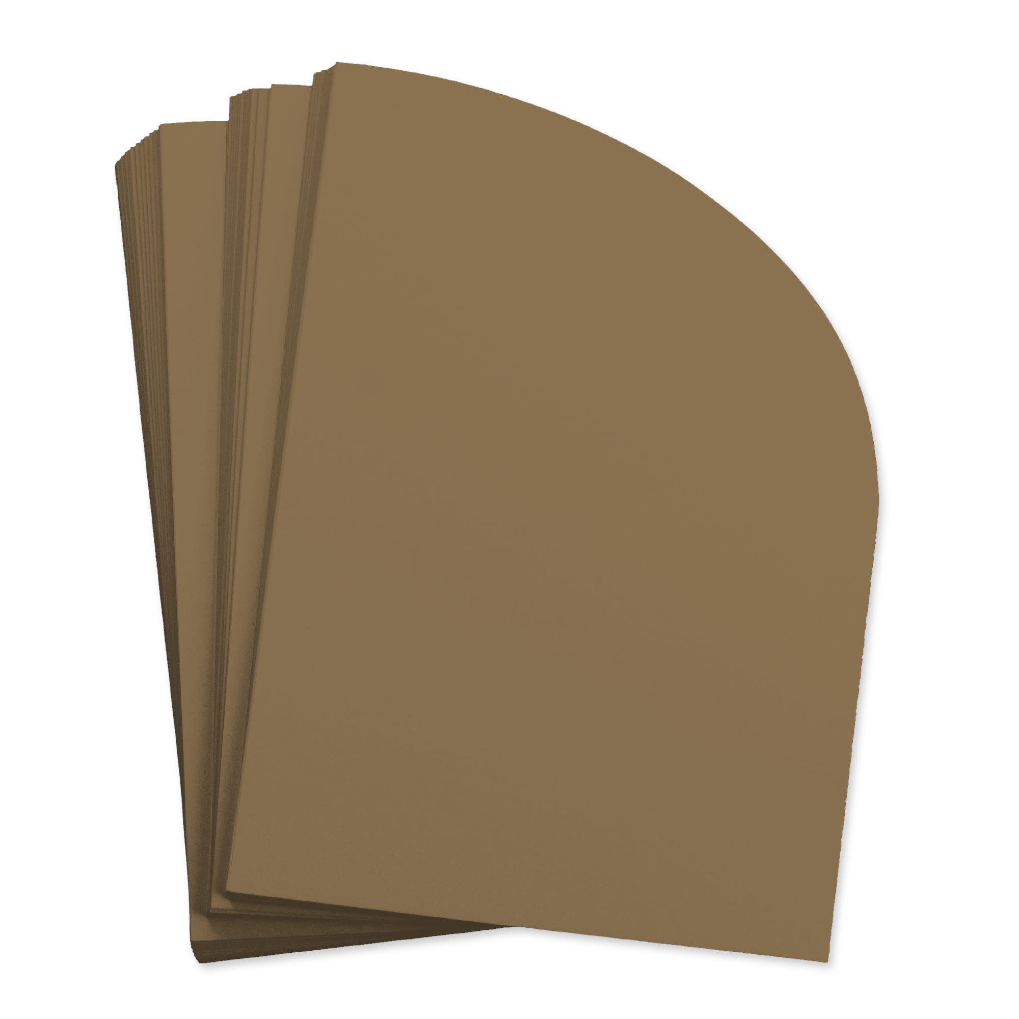 Walnut Brown Half Arch Shaped Card - A2 Gmund Colors Matt 4 1/4 x 5 1/2 111C