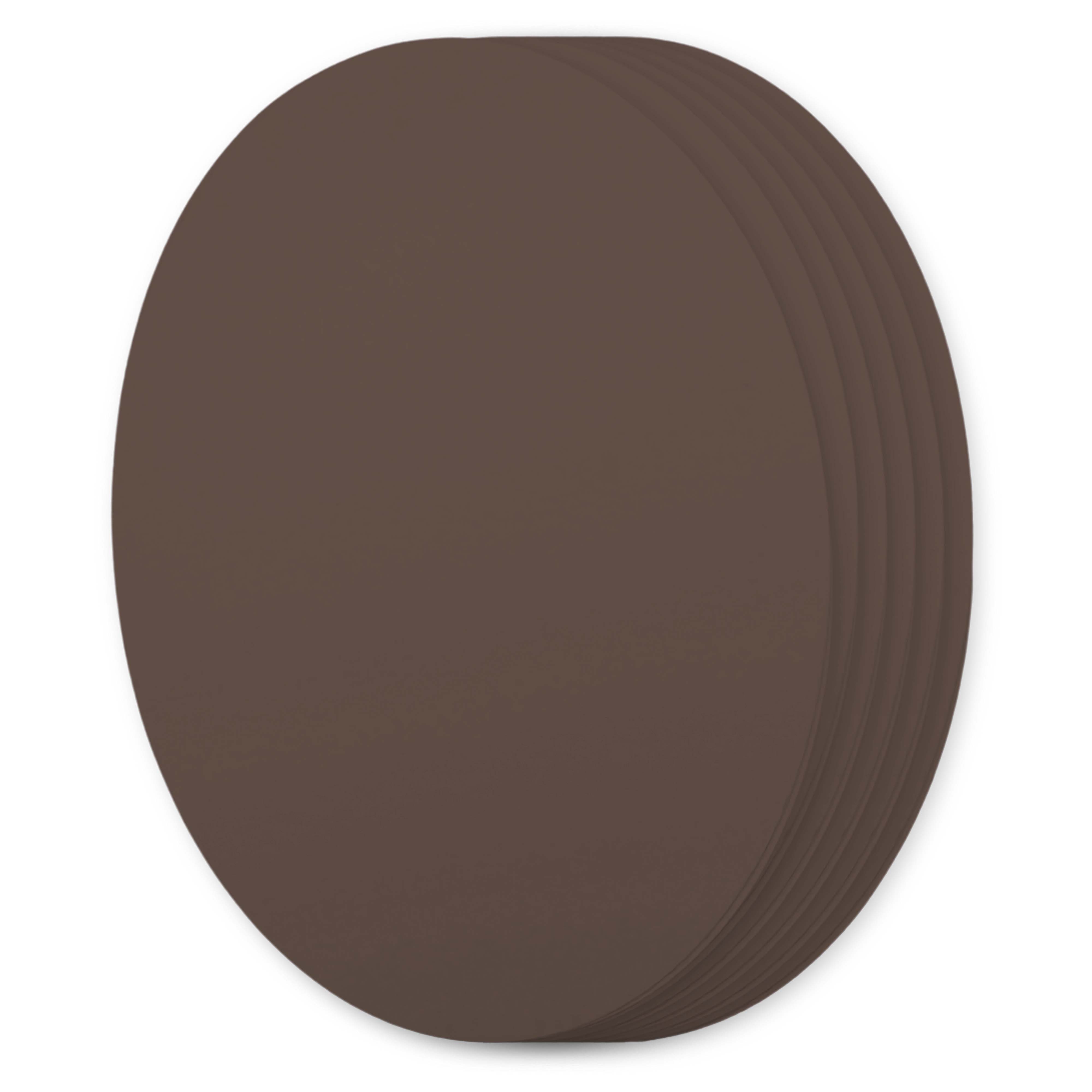 Chocolate Brown Oval Invitation Card - A2 Gmund Colors Matt 4 x 5 1/2 111C