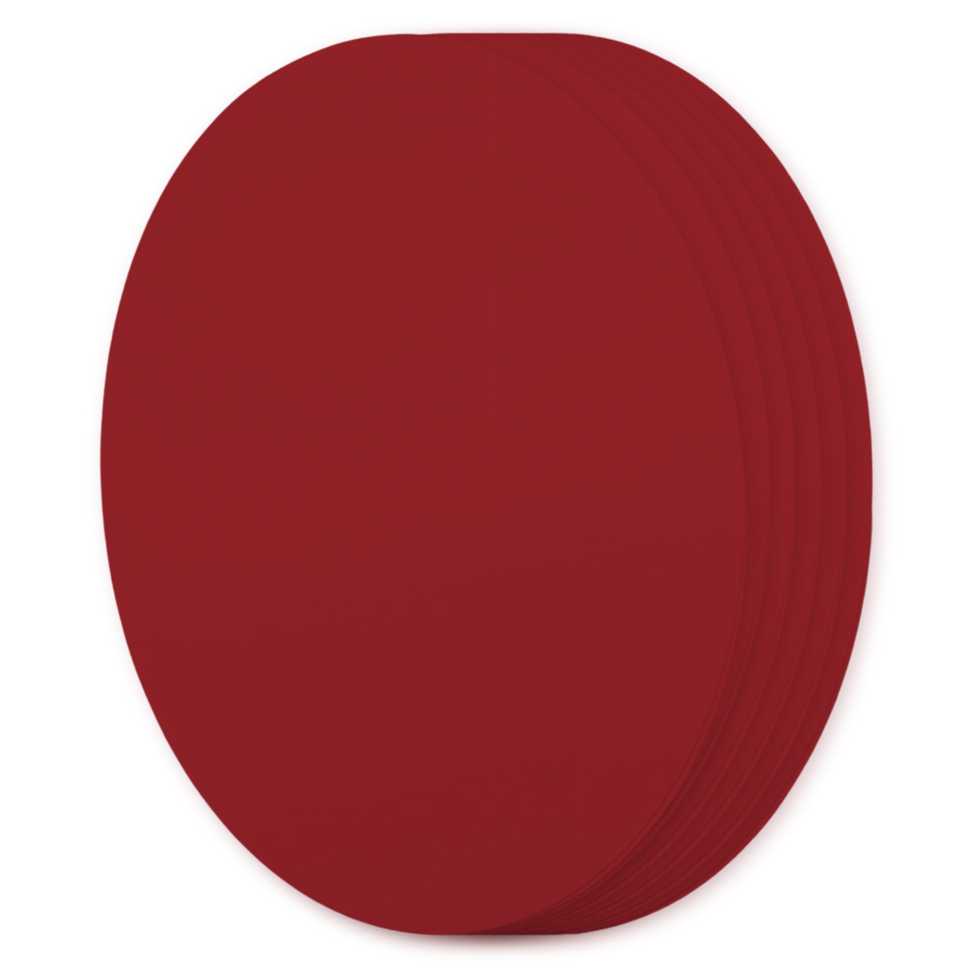 Deep Red Oval Invitation Card - A2 Gmund Colors Matt 4 x 5 1/2 111C