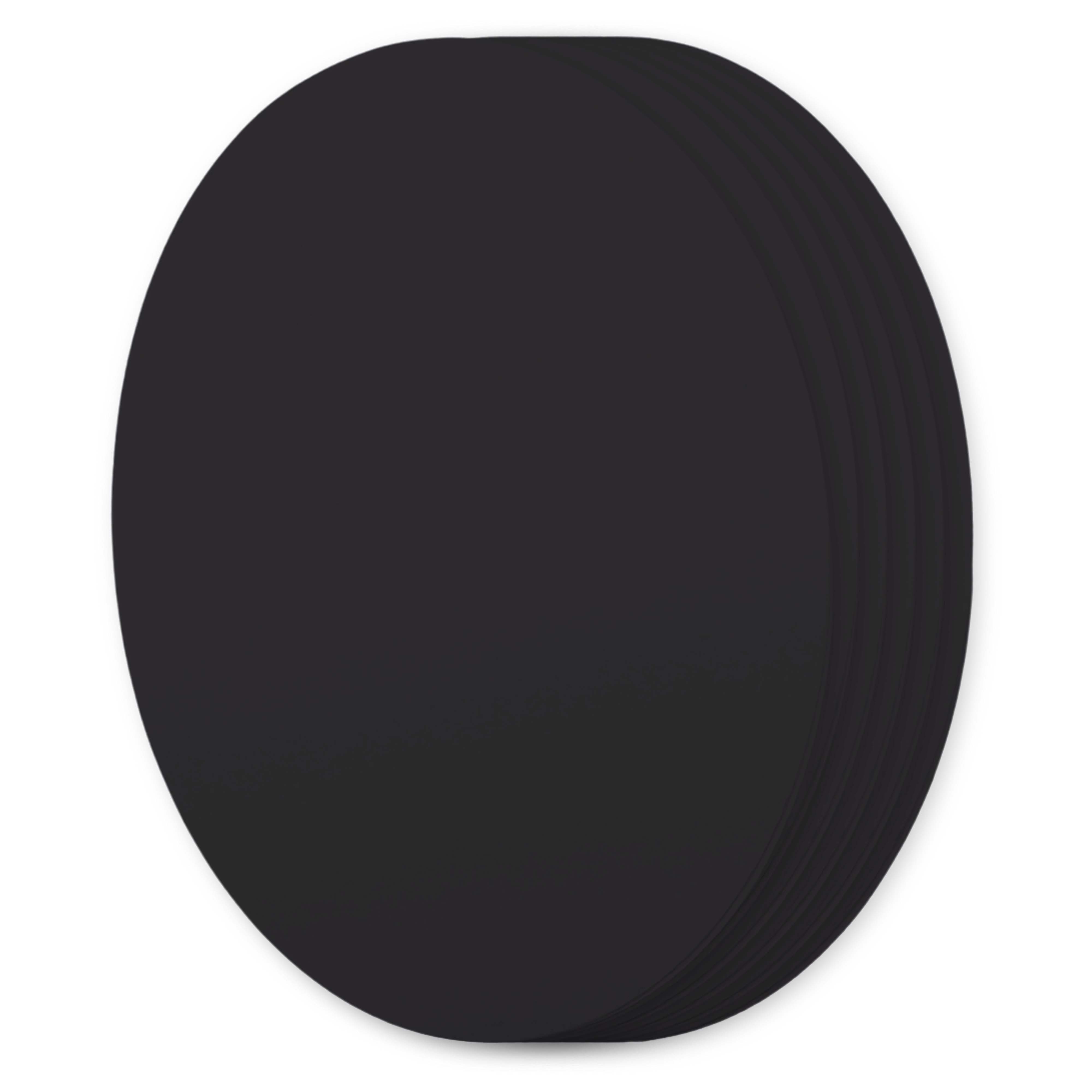 Ebony Black Oval Invitation Card - A2 Gmund Colors Matt 4 x 5 1/2 111C