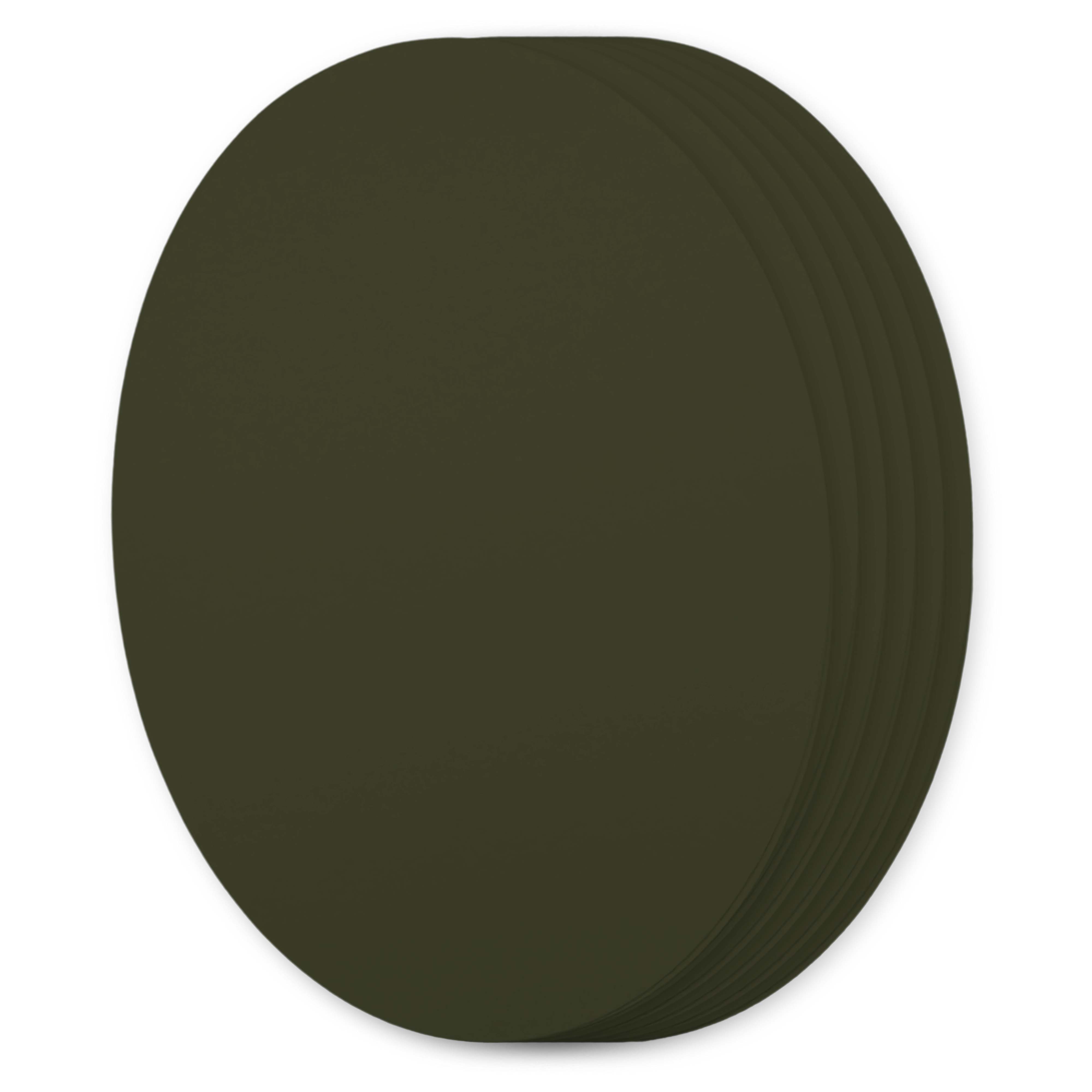 Forest Green Oval Invitation Card - A2 Gmund Colors Matt 4 x 5 1/2 111C