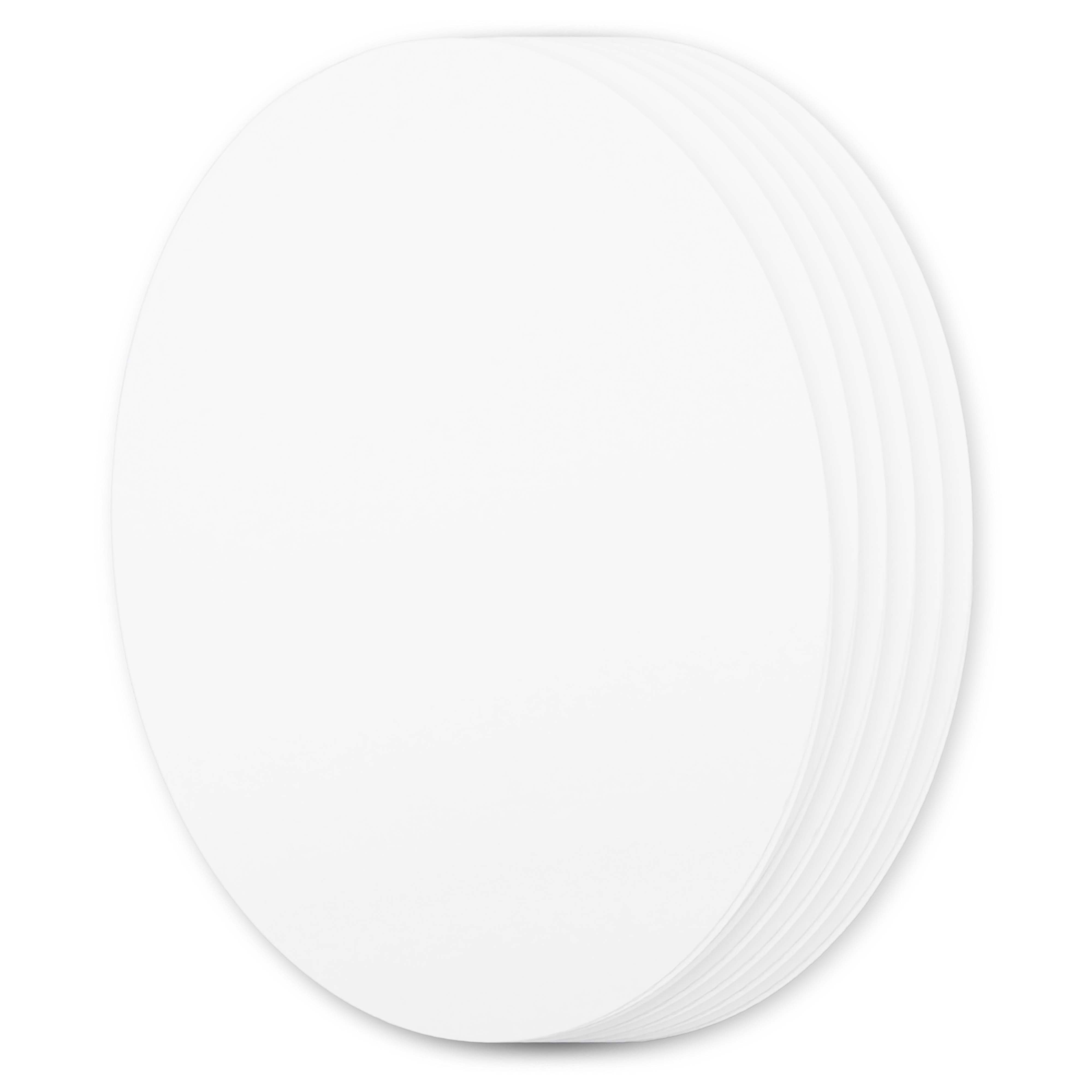 Fluorescent White Oval Invitation Card - A2 Gmund Colors Matt 4 x 5 1/2 111C