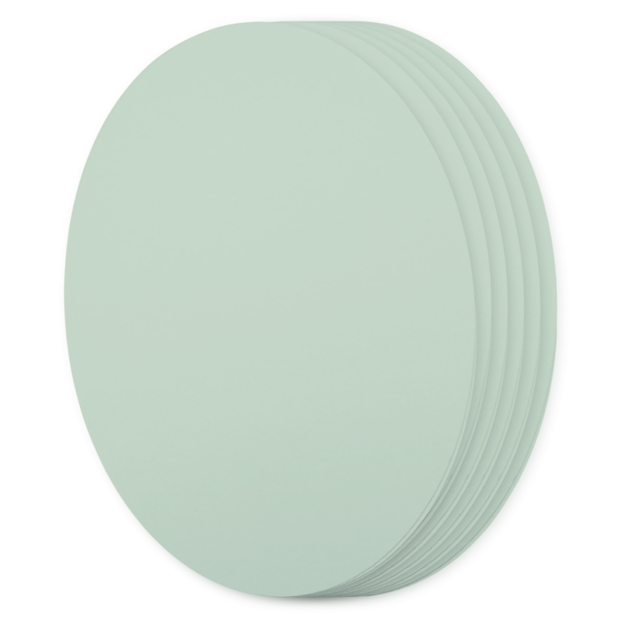 Pale Teal Oval Invitation Card - A2 Gmund Colors Matt 4 x 5 1/2 111C