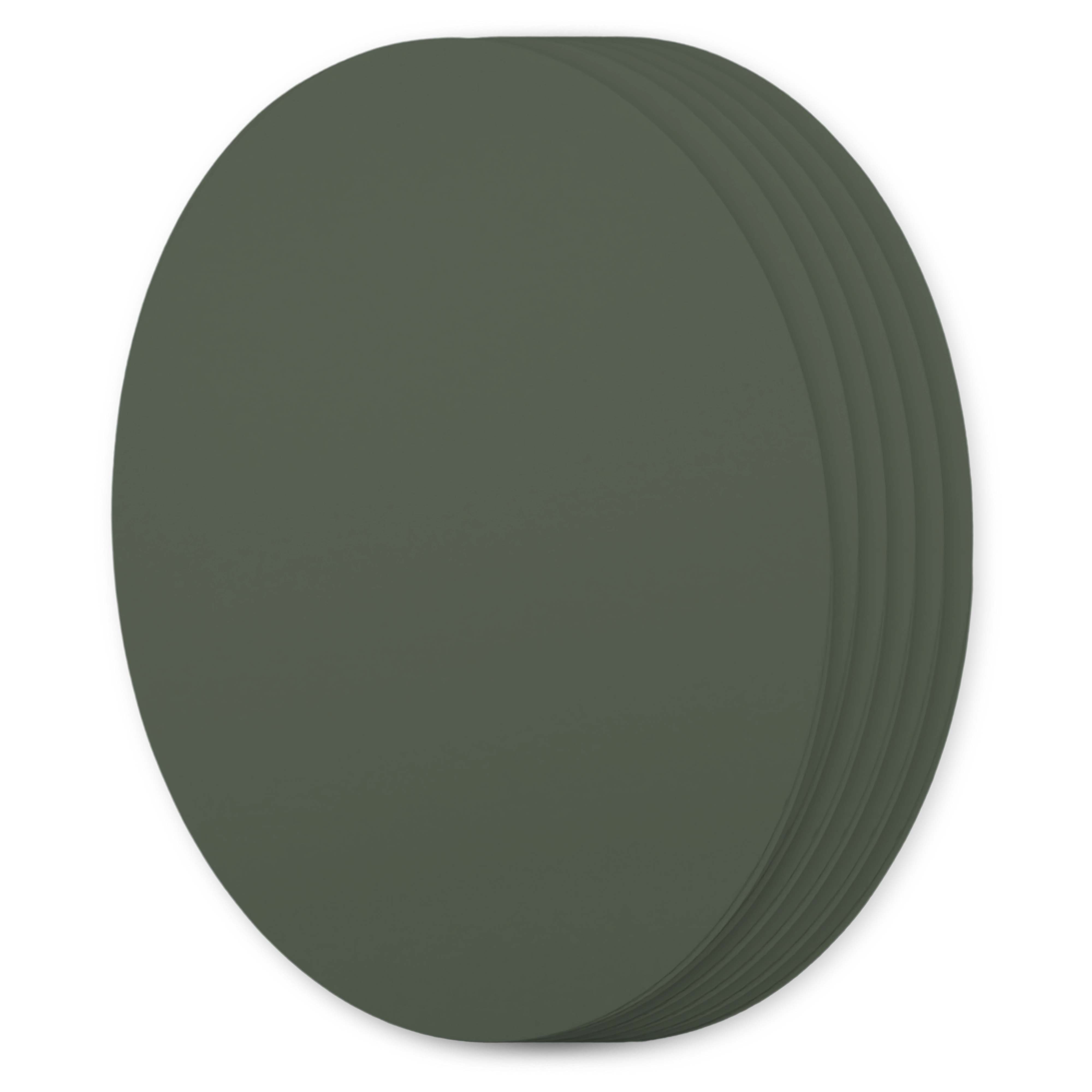 Seedling Green Oval Invitation Card - A2 Gmund Colors Matt 4 x 5 1/2 111C