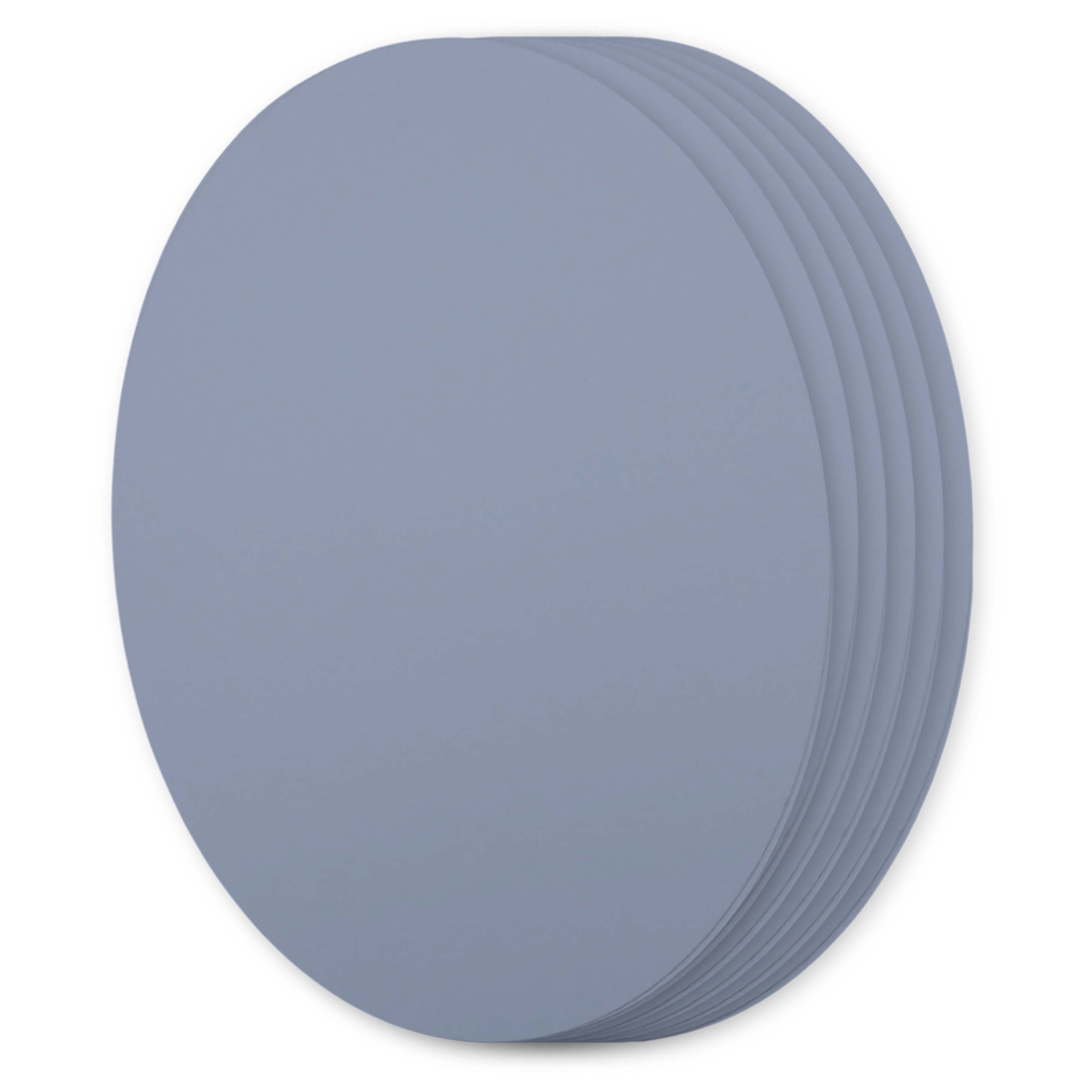 Storm Cloud Blue Oval Invitation Card - A2 Gmund Colors Matt 4 x 5 1/2 111C
