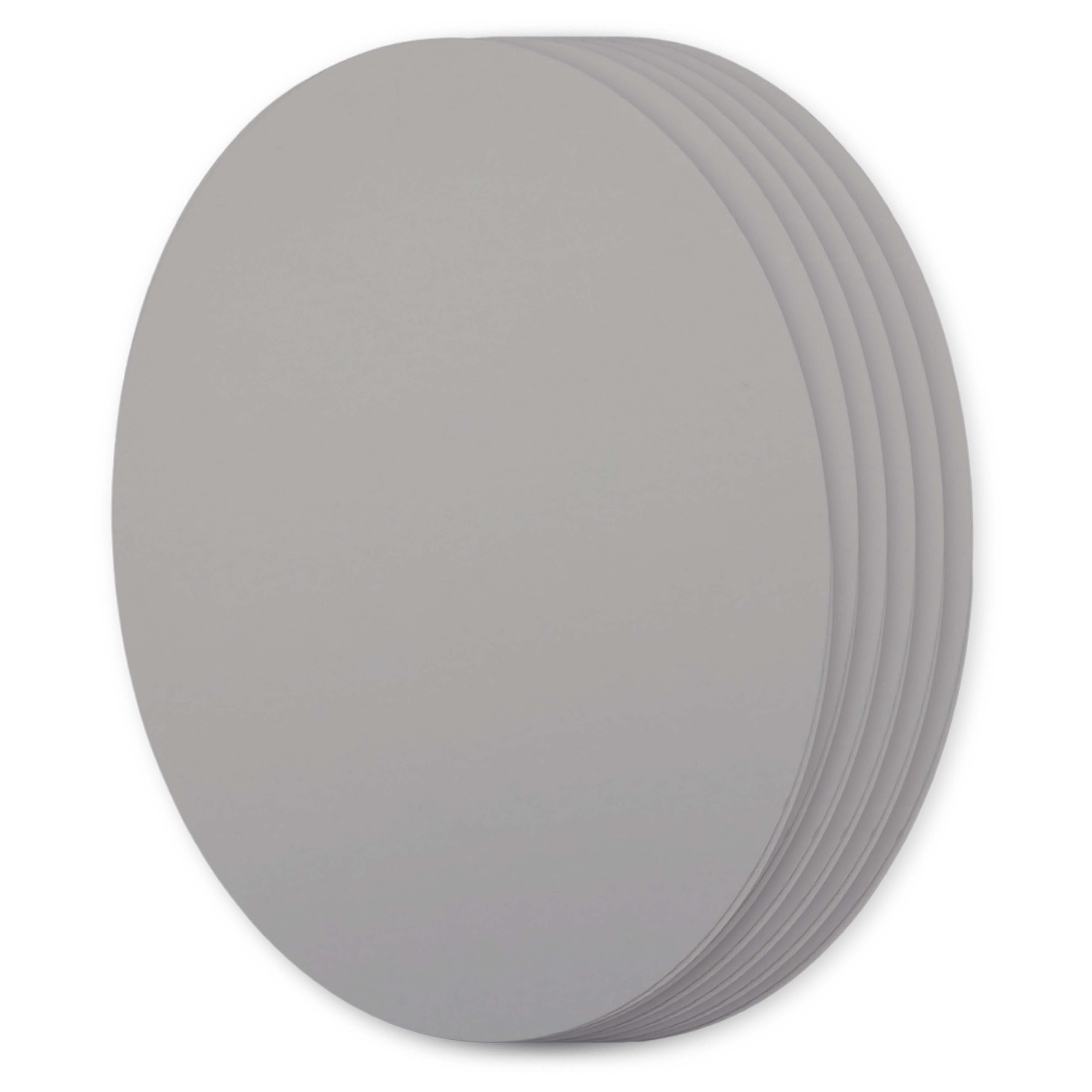 Stone Grey Oval Invitation Card - A2 Gmund Colors Matt 4 x 5 1/2 111C
