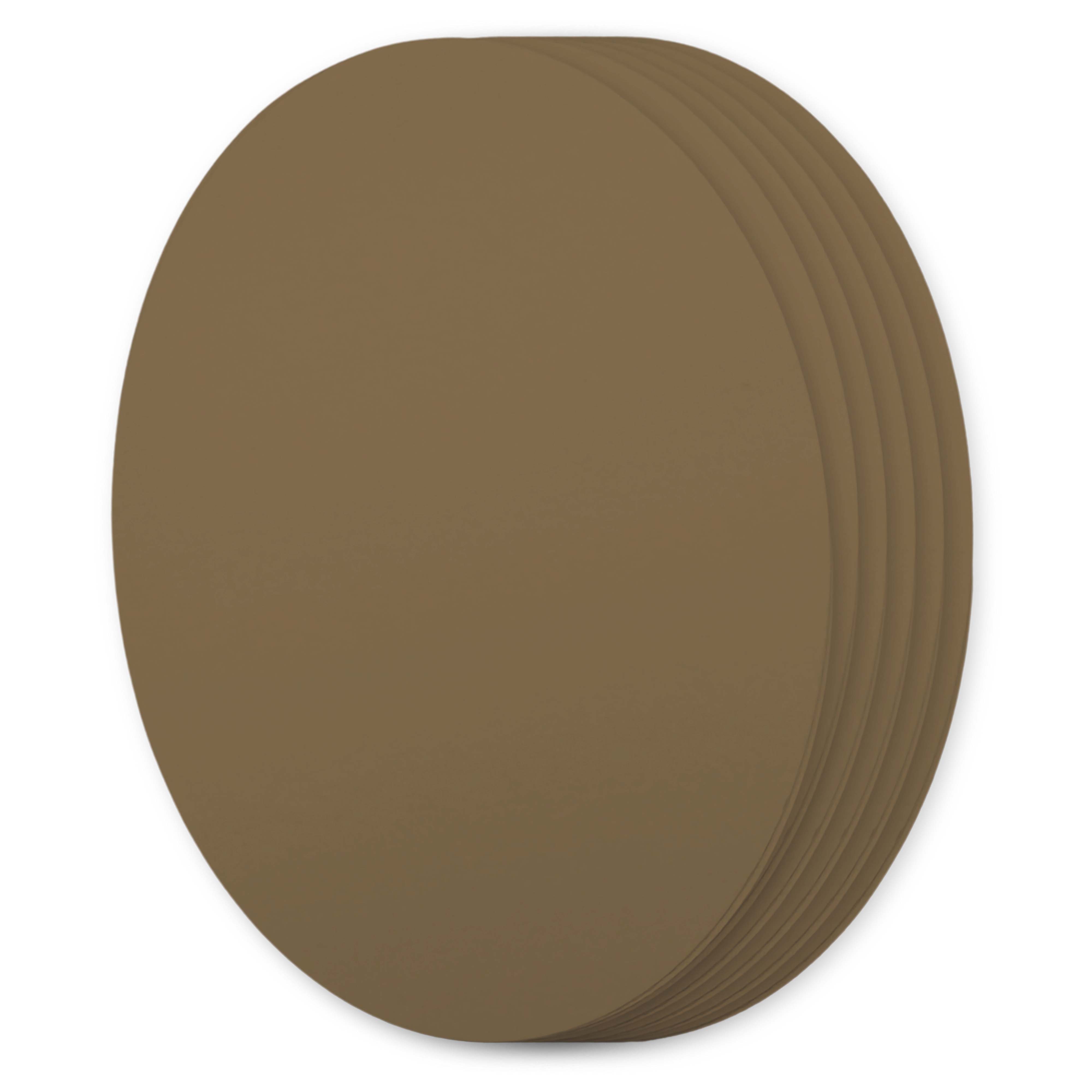 Walnut Brown Oval Invitation Card - A2 Gmund Colors Matt 4 x 5 1/2 111C