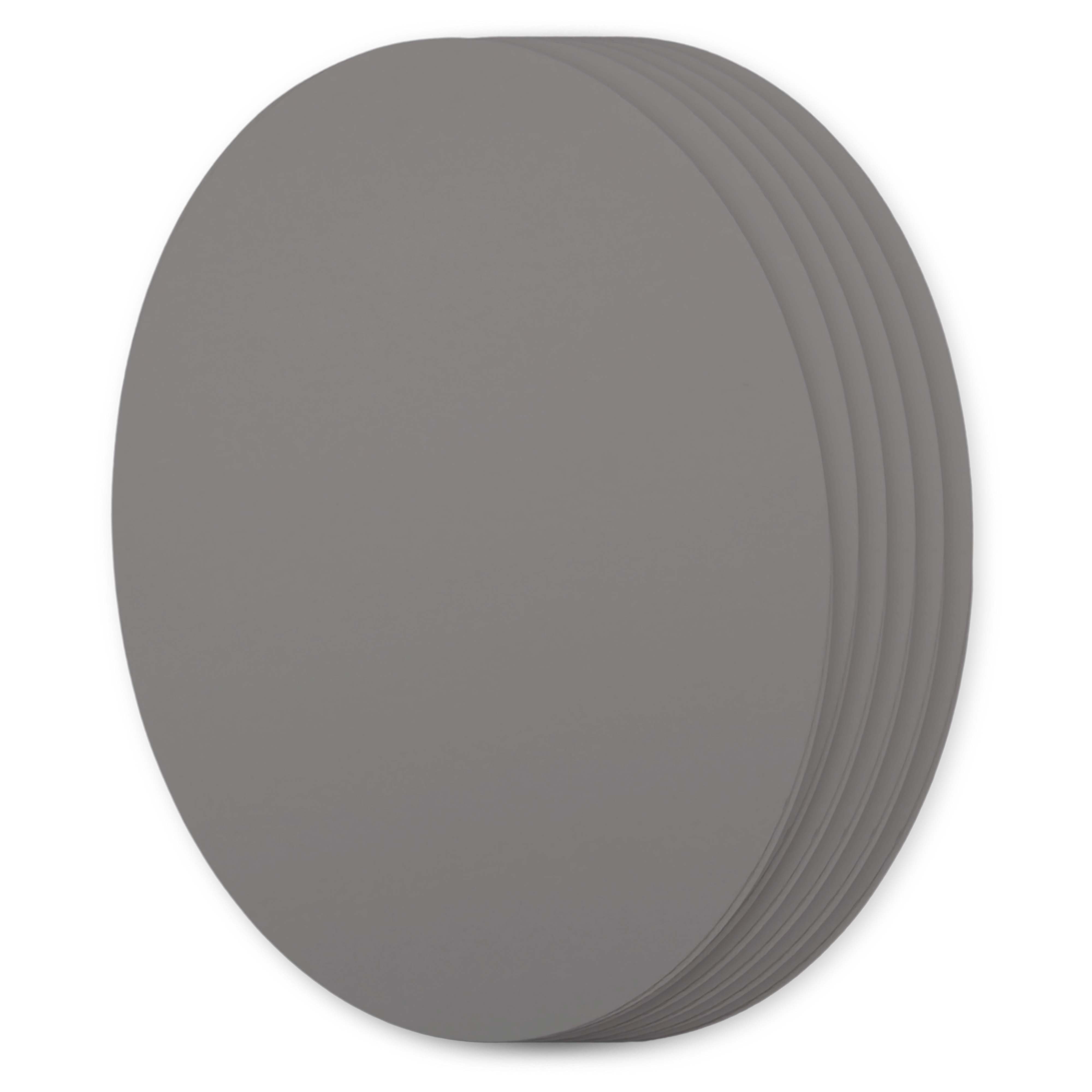 Cobblestone Gray Oval Invitation Card - A7 Gmund Colors Matt 5 x 7 111C