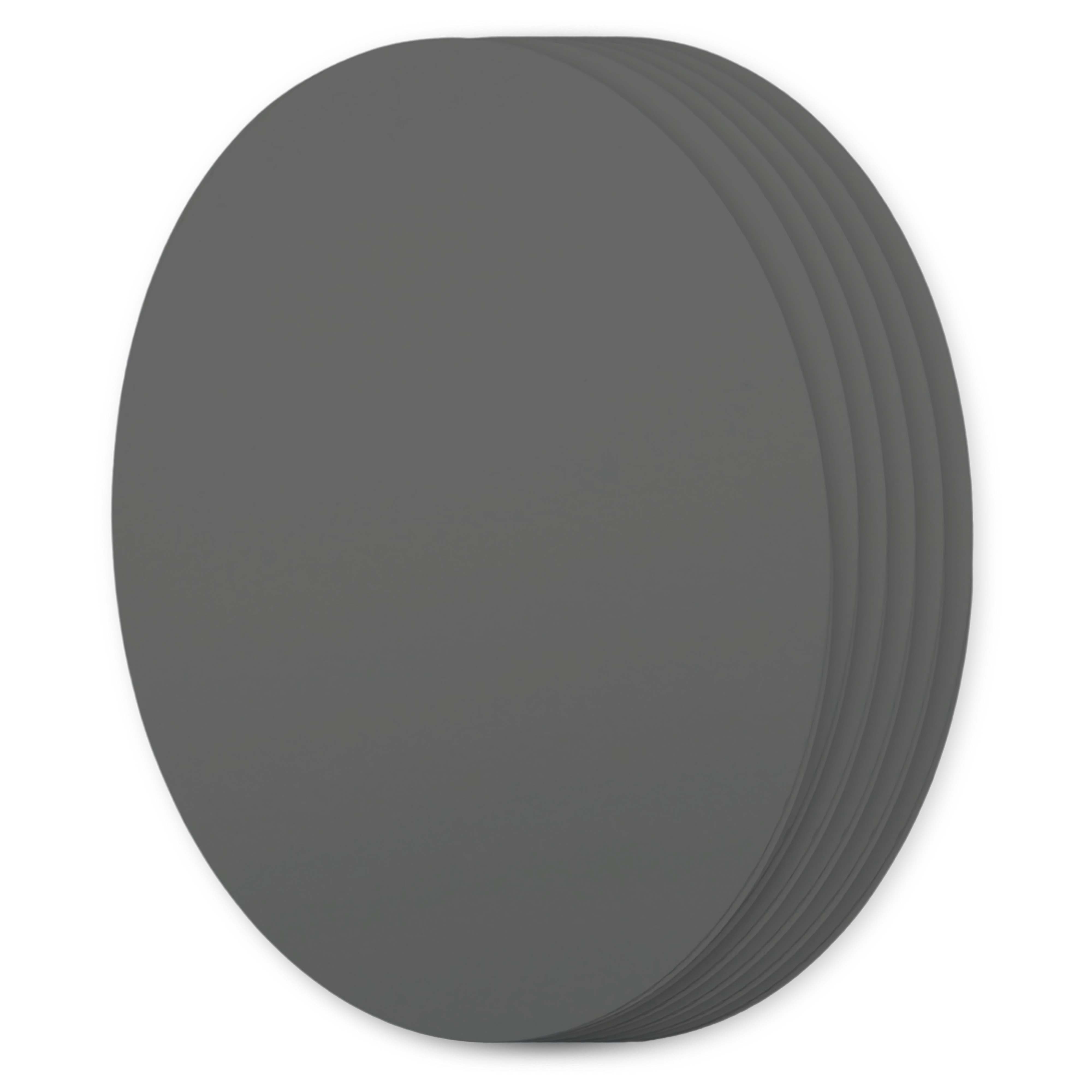 Slate Gray Oval Invitation Card - A7 Gmund Colors Matt 5 x 7 111C