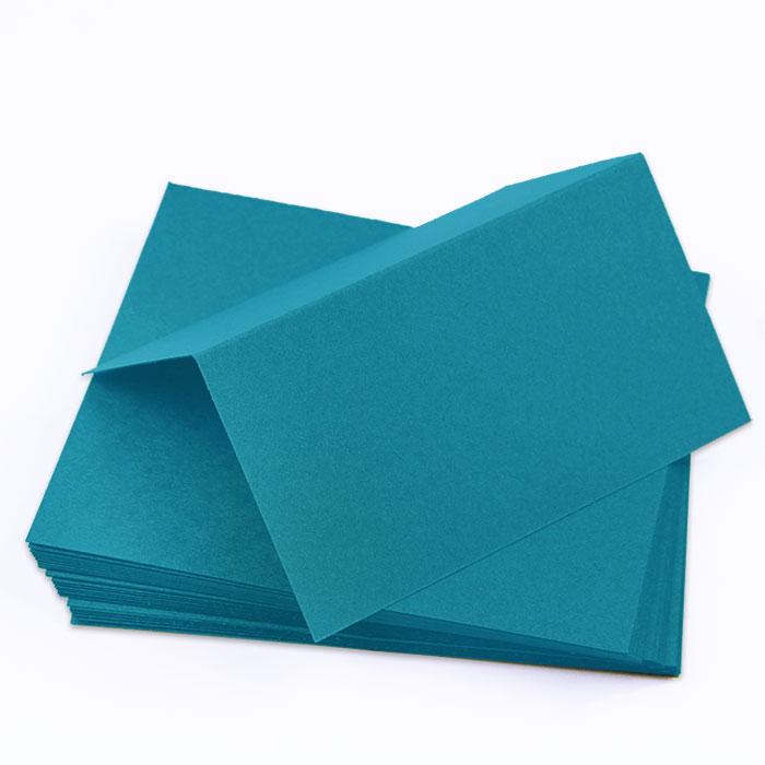 Aqua Blue Folded Place Card - Gmund Colors Matt 111C