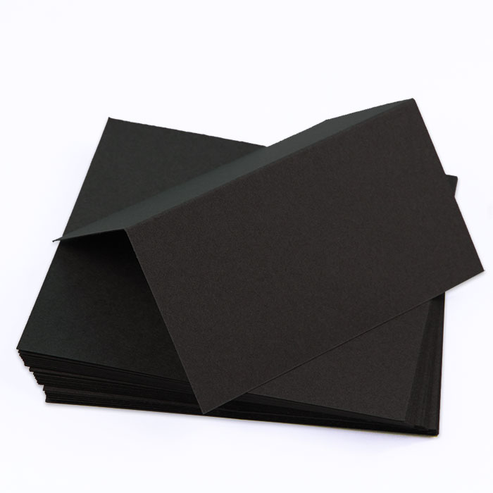 Ebony Black Folded Place Card - Gmund Colors Matt 74C