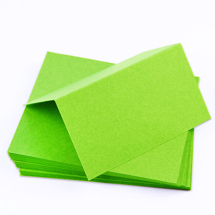 Leaf Green Folded Place Card - Gmund Colors Matt 111C