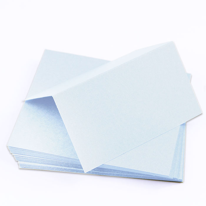 Light Sky Blue Folded Place Card - Gmund Colors Matt 111C