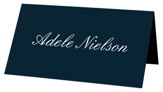 Dark Navy Blue Folded Place Card - Gmund Colors Matt 111C
