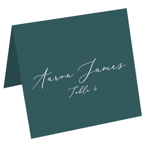 Dark Teal Blue Square Place Card - Gmund Colors Matt 111C