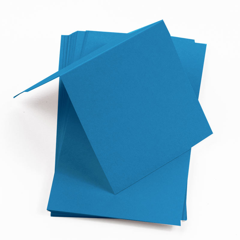 Cyan Blue Square Place Card - Gmund Colors Matt 111C
