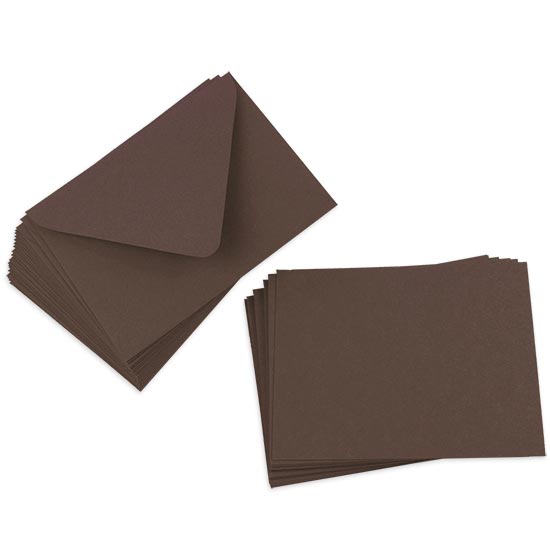Cards with Envelopes, Chocolate Matt, A2 Flat