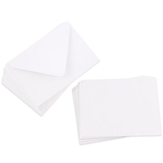 Cards with Envelopes, Fluorescent White Matt, A2 Flat