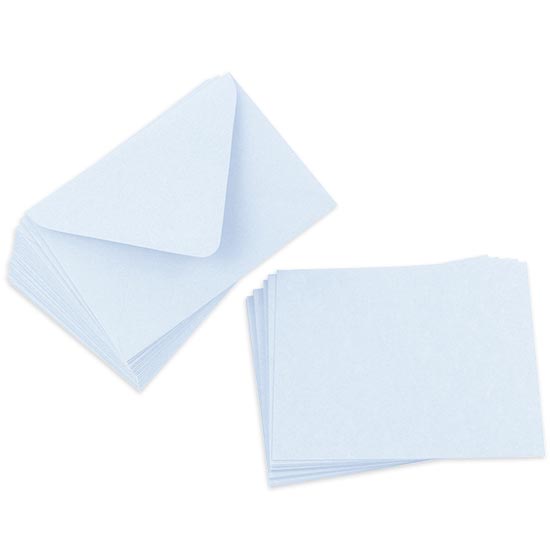 Cards with Envelopes, Light Sky Blue Matt, A2 Flat