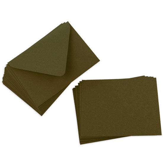 Cards with Envelopes, Forest Green Matt, A7 Flat