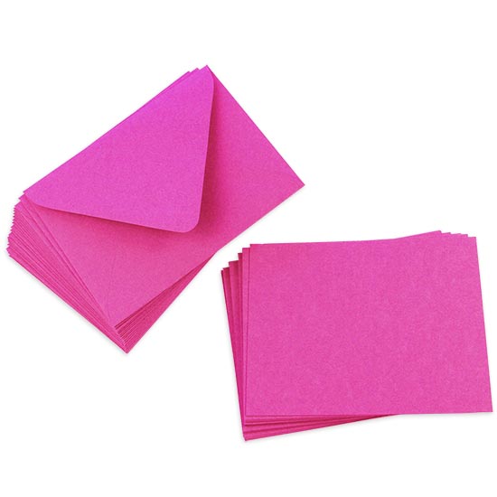 Cards with Envelopes, Fuchsia Matt, A7 Flat