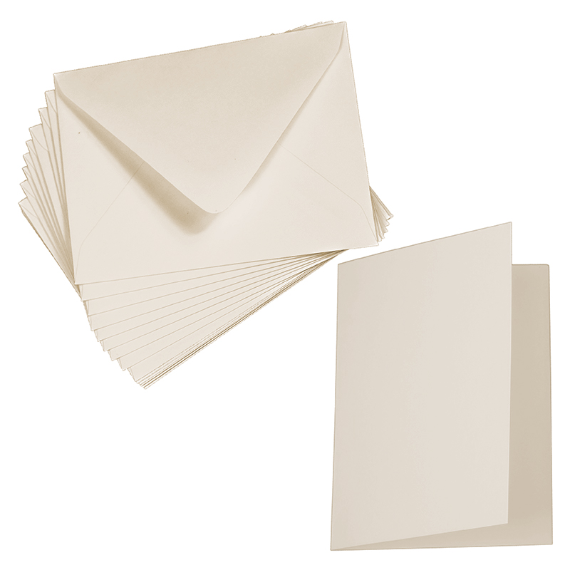 Cards with Envelopes, Chardonnay Matt, A7 Folded