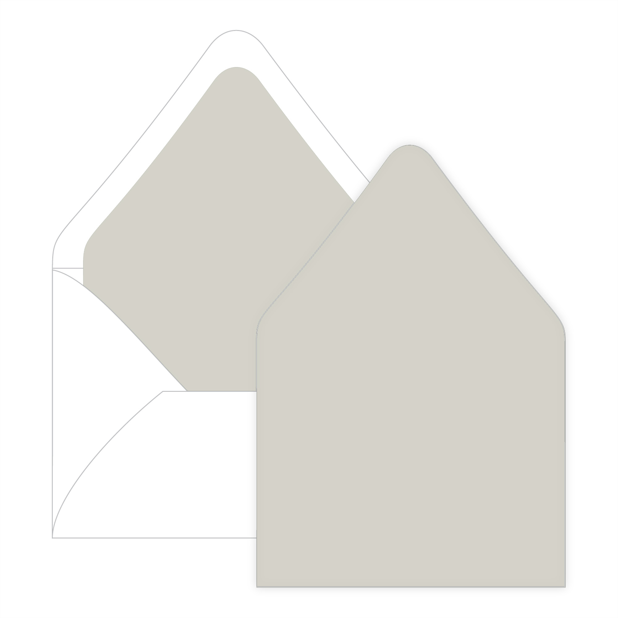 Neutral Gray Euro Flap Envelope Liner - A2 Gmund Colors Matt